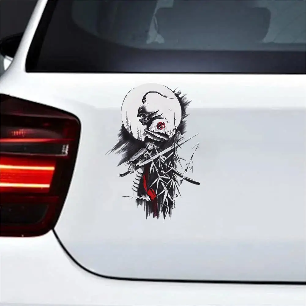 Classic Design Personality Ink Style Black White Bamboo Car Sticker Waterproof Fashionable Decals Scratch-Proof Decor