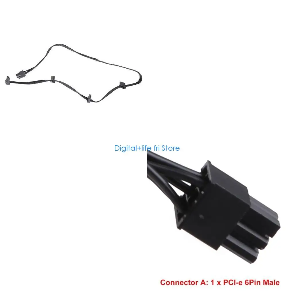E06D 6 Pin Male to 4 x Female Hard Drive Power Adapter Cable for Corsair Modular