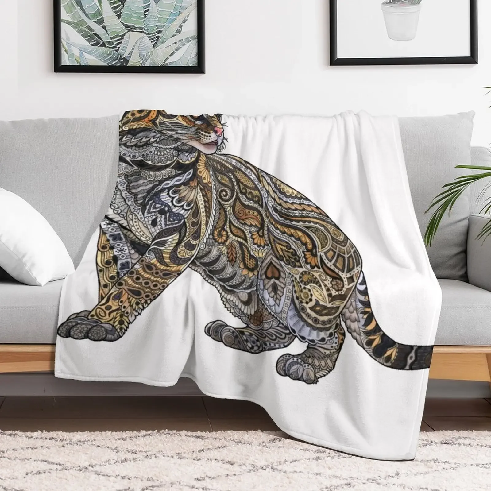 Ocelot Throw Blanket Cute Plaid Decorative Sofa Blankets