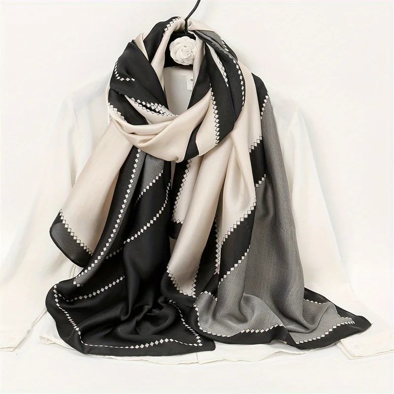 2024 Luxury Brand Fashion Large Silk Scarf Women Scarves New Shawl Pashmina Wrap Cashew Zebra Printing Female Hand