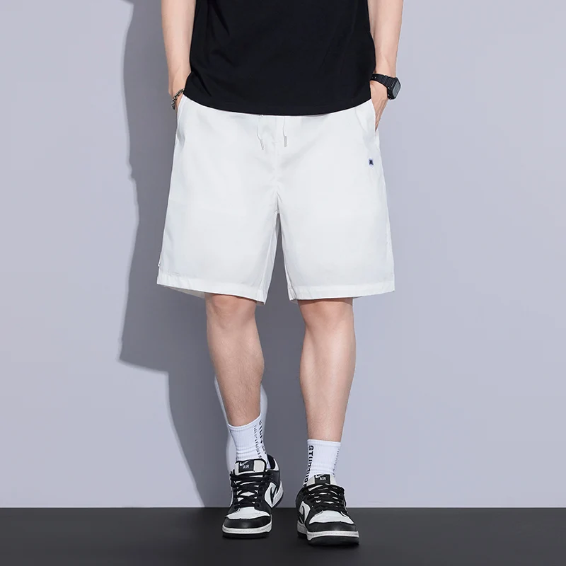 

Мужские летние тонкие дышащие спортивные брюки-шорты на шнурке, свободного кроя, прямые, удобные, легкие