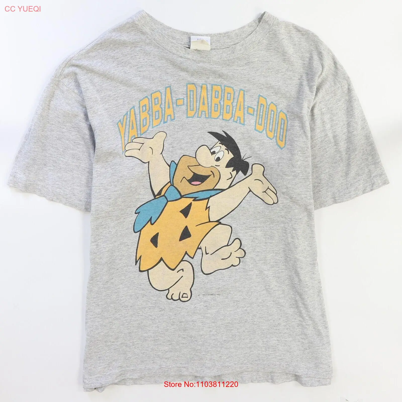 Винтажная Футболка Fred Flintstone Yabba Dabba Doo, размер XL, мультфильм 1994, 90s Винтажная Футболка Fred Flintstone Yabba Dabba Doo, размер XL, мультфильм 1994, 90s