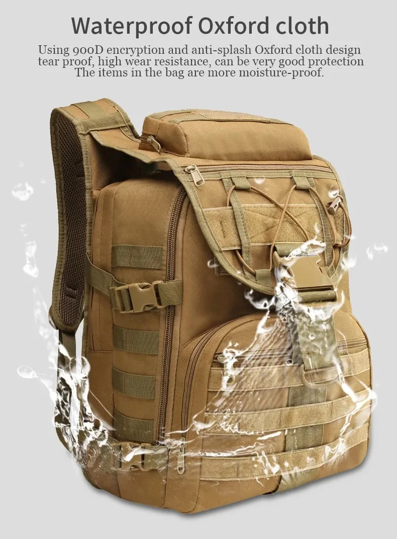 35L Large Capacity Men's Tactical Backpack Outdoor Camping Hunting Hiking Trekking Survival Bag Multifunctional Backpacks Sa53abc83c59d42b7bd825d146f2ca7f51