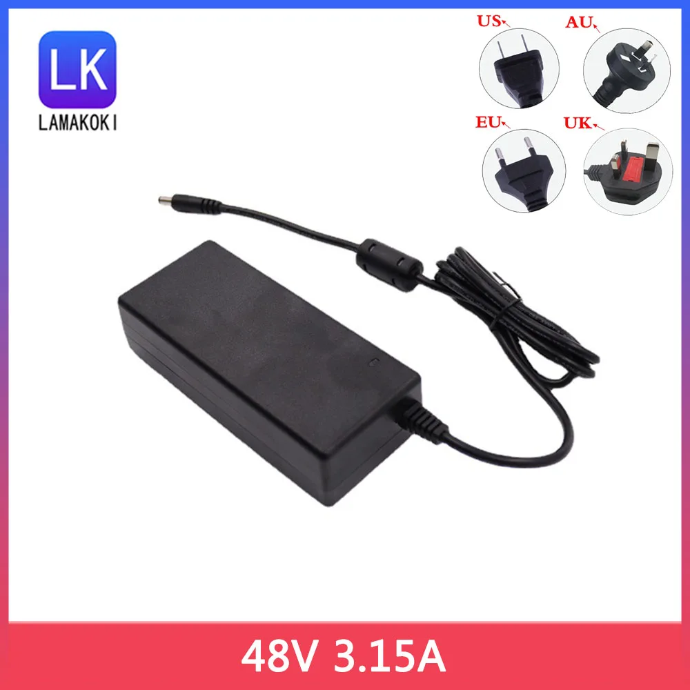 DC 48V 3.15A 3150MA 151.2W POE Power Supply Adapter 48 Volt For CCTV Security Surveillance POE Injector Ethernet IP Camera Phone