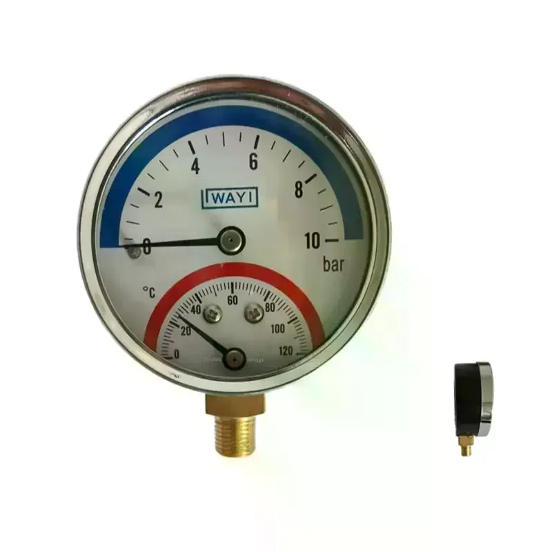 

2-In-1 Pressure Gauge And 10 Bar Temperature And Pressure Gauge Temperature 0-120°C Temperature And Pressure Meter