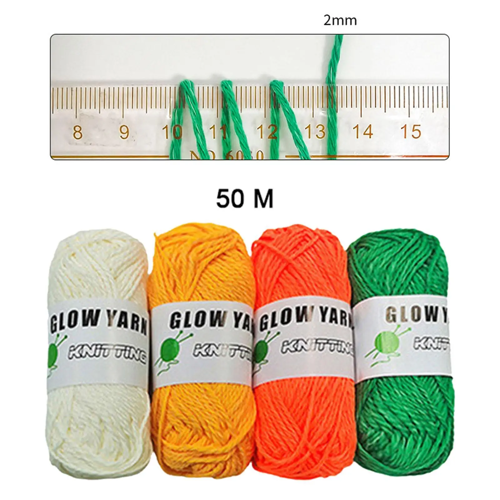 4 Pieces Luminous Yarn Hand Knitted Glow in The Dark Yarn for Carpets Gloves