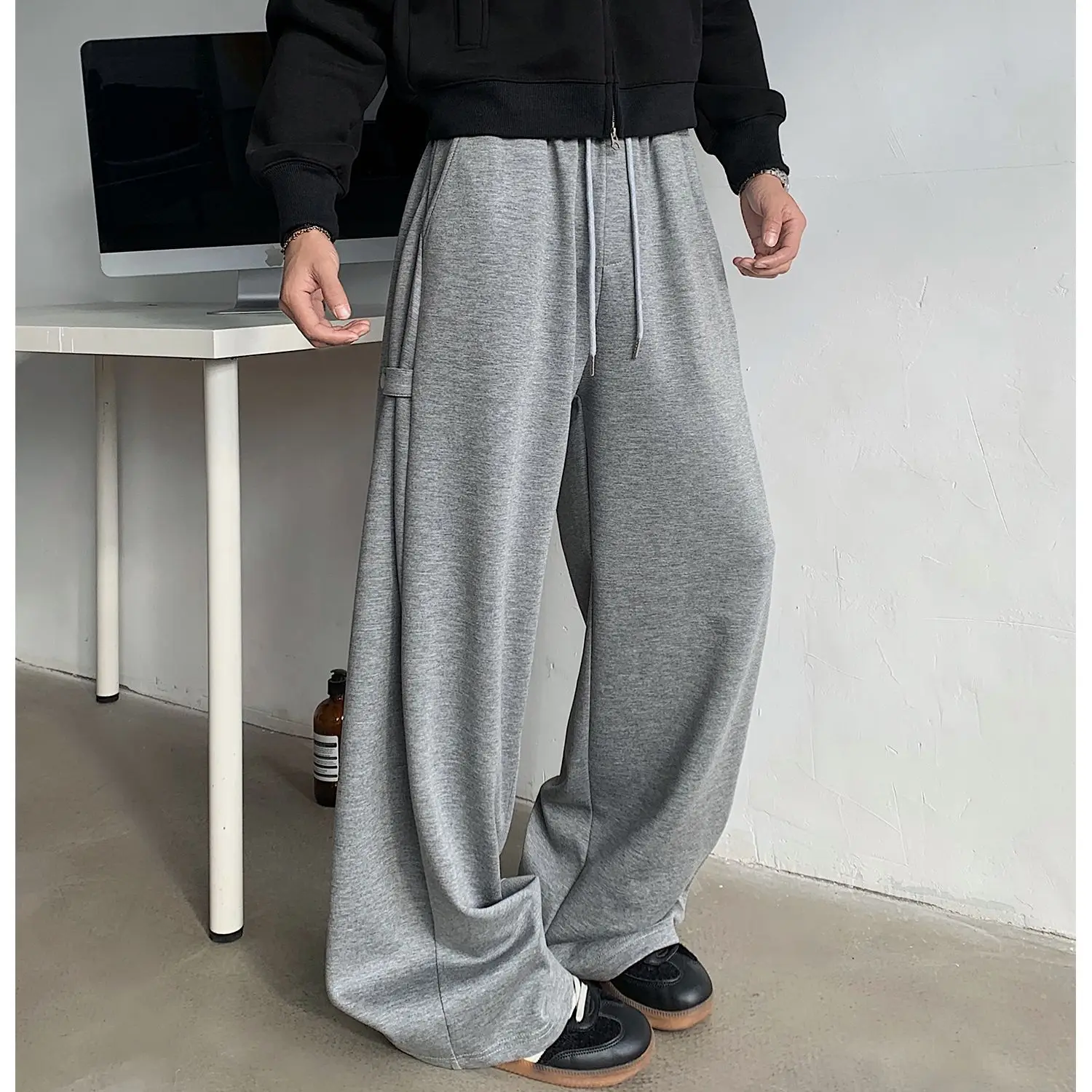 

Casual Pants High Street Sports Long Loose Sweatpants Wide Leg Straight Trousers Men