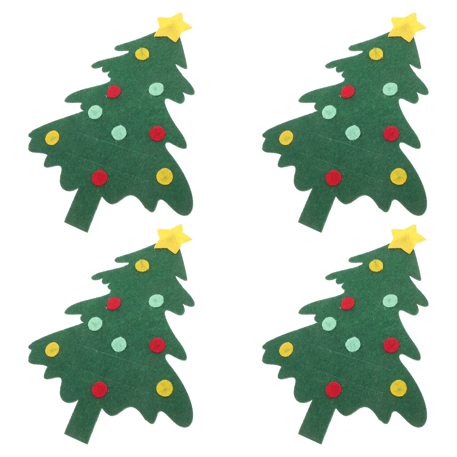 

4Pcs Christmas Cutlery Bags Felt Xmas Tree Silverware Holders Tableware Storage Covers Dining Party Decoration
