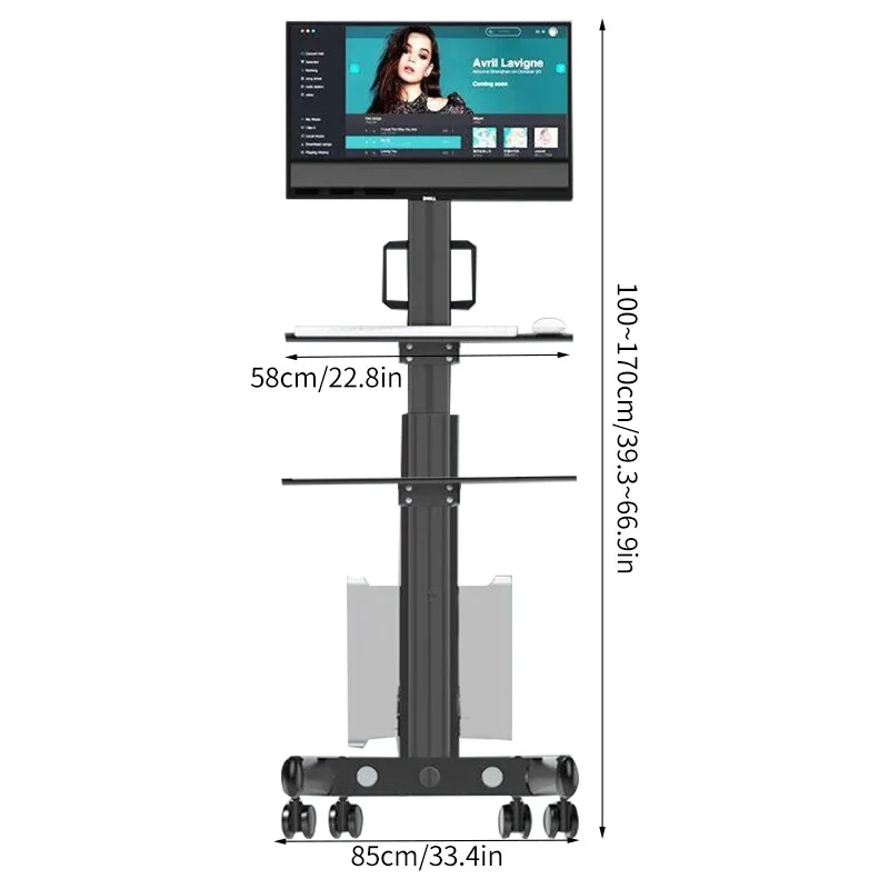 Modern Manual Multi-Level Nurse Station Mobile Workstation Vertical round Cart Design by Doctor Durable Metal Material