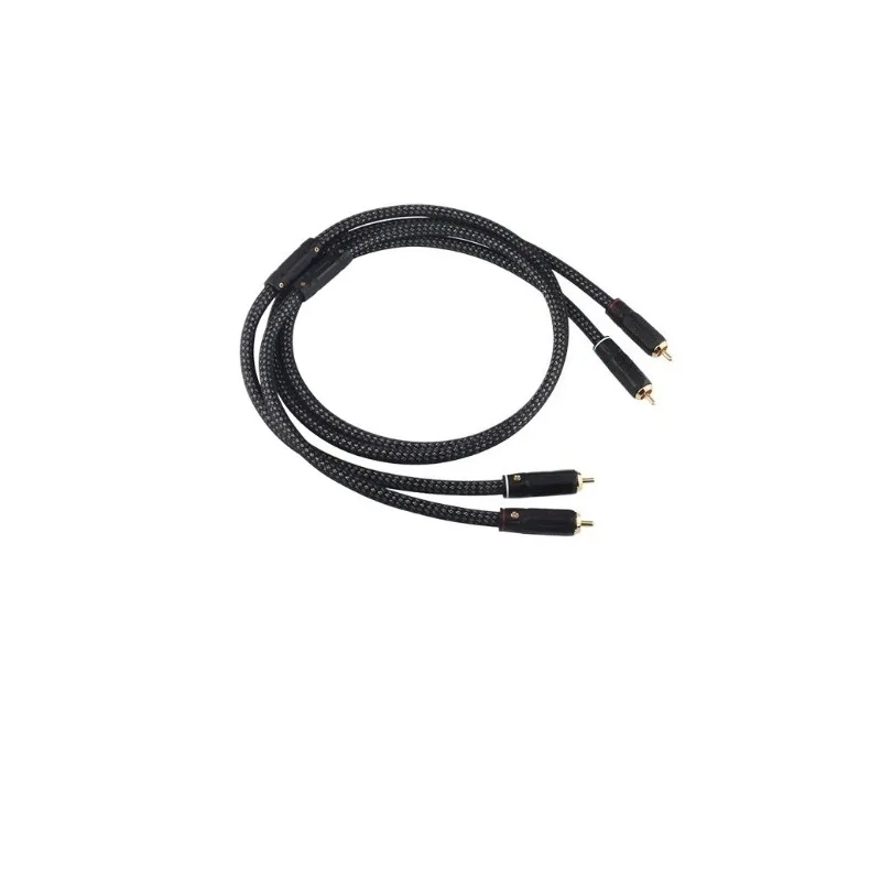 Fever Signal Cable HiFi Single Crystal Copper Silver Plated Double Lotus Head OCC Two-to-two Audio Cable Rca Audio Signal Cable