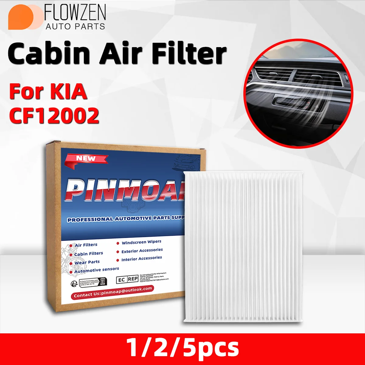 1/2/5pcs For Kia Soul Soul Ev High-Quality Cabin Air Filter Element Car Air Conditioning Interior Replacement Parts