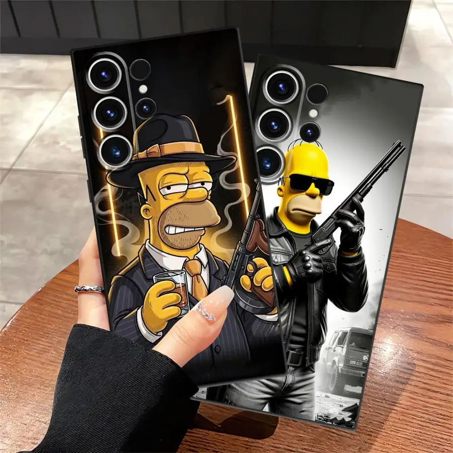 Funda para teléfono con dibujos animados de los Simpson, Funda para Samsung Galaxy S26 Ultra S25 Plus S24 S23 S20 Ultra S10 S9 S21 FE Note 20 8 9