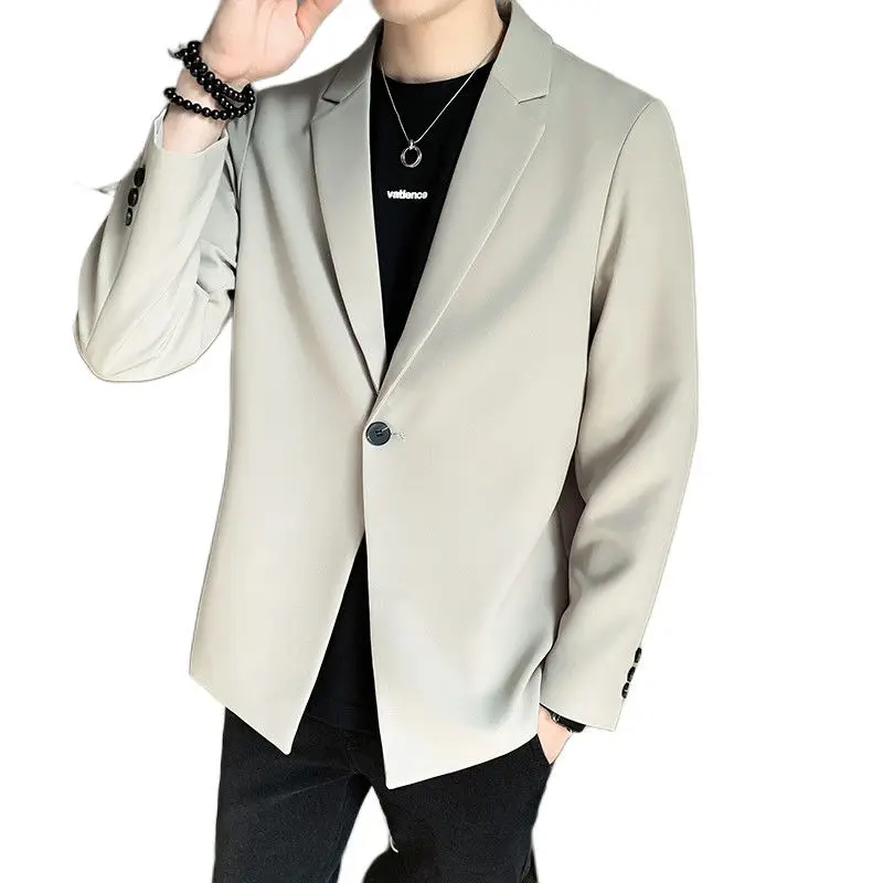 

Весенне-осенняя однобортная куртка для мужчин, роскошные дизайнерские пальто, элегантная одежда, корейский стиль, мужские костюмы и блейзеры для джентльменов