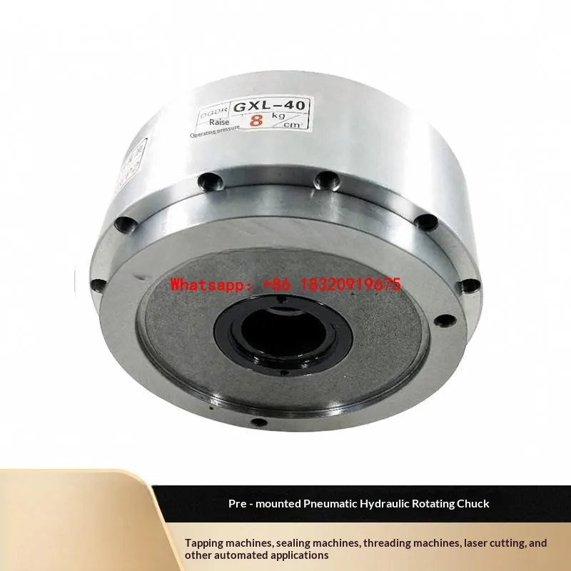 GXL-40 Front-Mounted Pneumatic Chuck – Long-Stroke Automatic Pneumatic Clamping Fixture (Woodworking/Billiard Cue Rotary Axis)