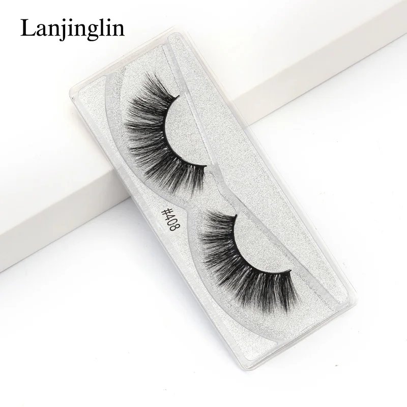 Lanjinglin 10-100Pcs False Eyelashes Dramatic Thick 3D Mink Lashes Extension Make up Fake Lashes Wholesale Cílios maquillaje