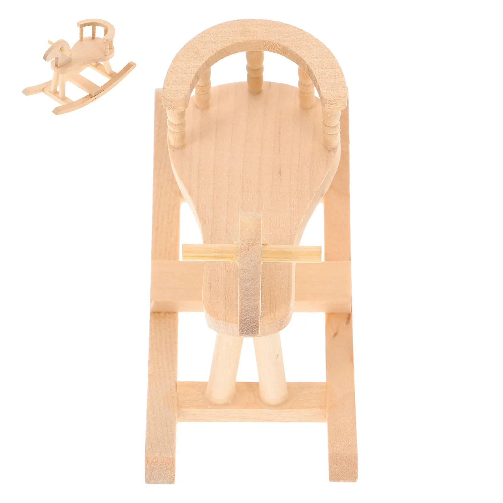 

Exquisite Mini Wooden Rocking-Horse for Mini House Interior Decor Long-Lasting Crafted Furniture Piece House Accessory