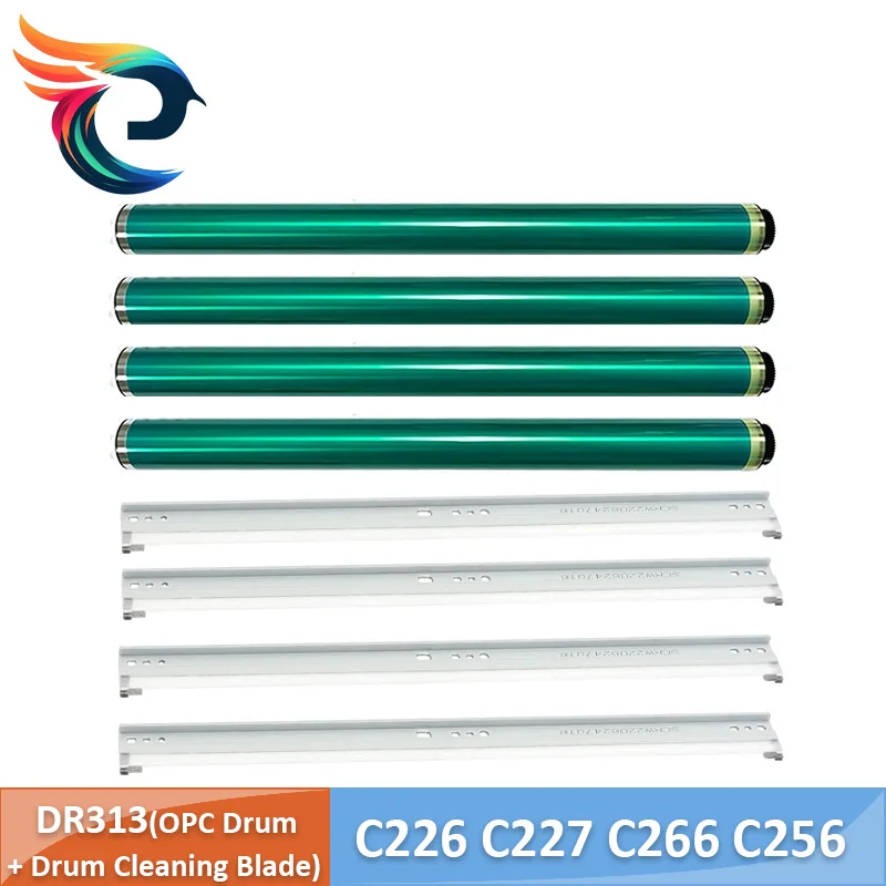 

4PCS DR313 OPC Drum+4PCS DR313 Drum Cleaning Blade For Konica Minolta Bizhub C458 C558 C658 C226 C256 C266 C227 C287 C258