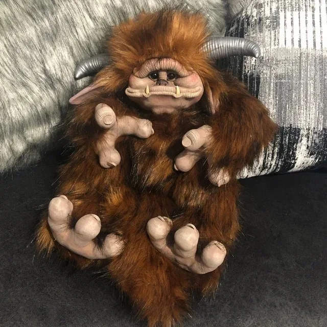 Muñecos de peluche de orangutanes y cuernos, muñeco de peluche hecho a mano, juguete para bebé, divertido muñeco de peluche de regalo de 9,8 pulgadas