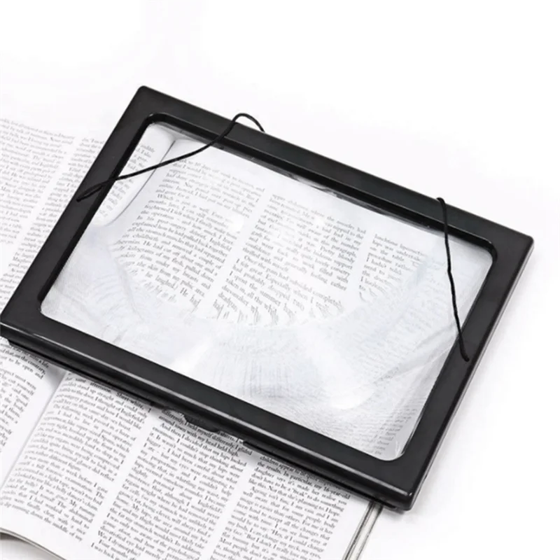 Lupa do czytania, powiększająca całą stronę, optyczna, składana, z soczewką LED, lupa stołowa dla seniorów, do szycia, robótek ręcznych - A42I