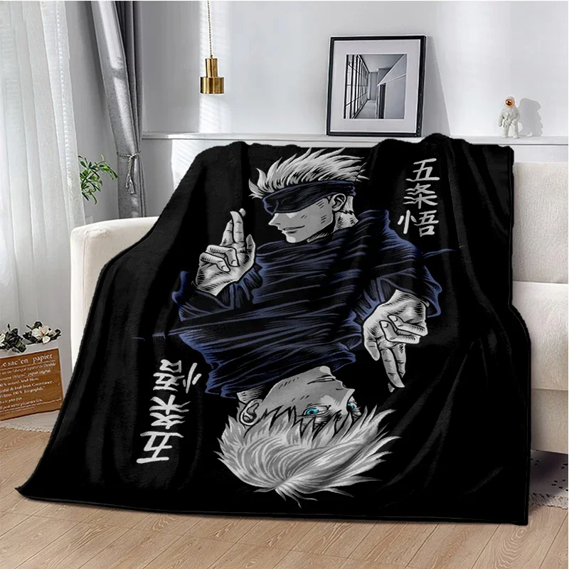 Cartoon Anime Jujutsu Kaisen Throws Blanket Super Soft Featuring Yuji,Megumi,obara and Satoru Gojo Blanket for Travel Beding Bed