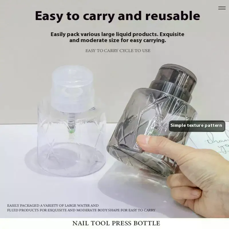 Dispenser per pompa vuota con serratura ricaricabile, detergente per manicure, contenitore per struccante, bottiglia per uso personale