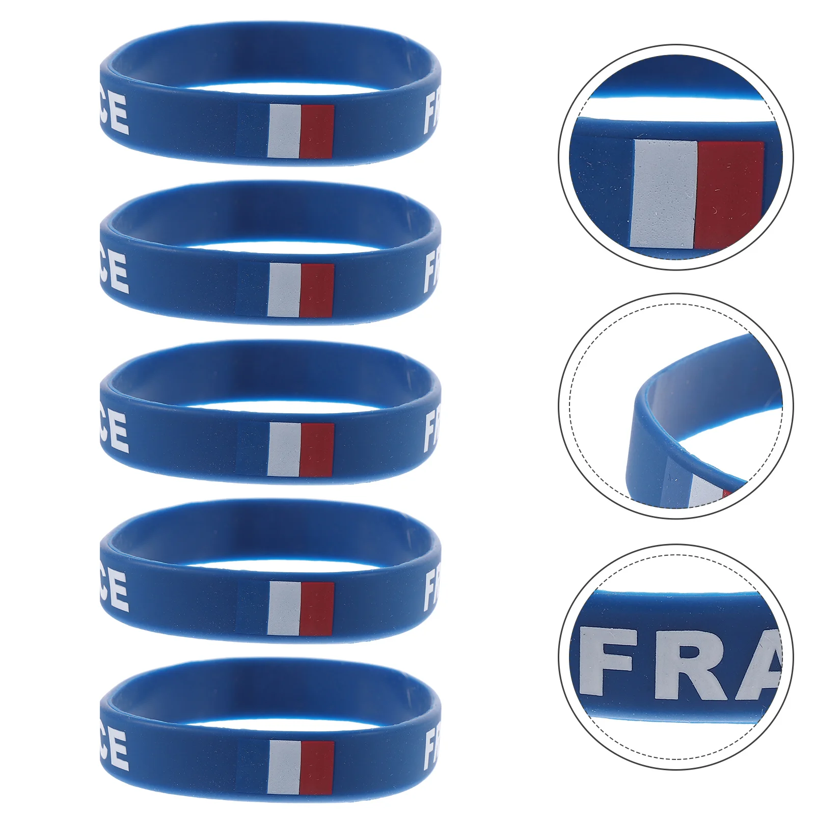 

5 Pcs Football Wristbands Silicone Bracelet Kids Australian Flag Rubber Baseball Sweatbands