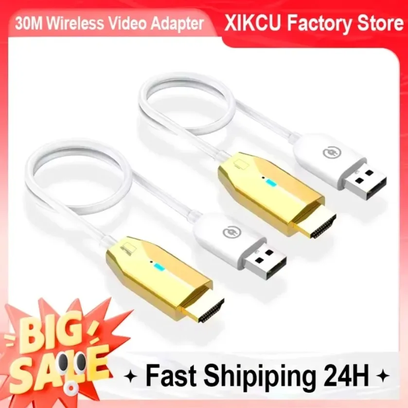 

30M Metal HDMI-compatible Wireless Transmission Video Transmitter Receiver Extender Display Adapter Mirror for Camera PC To TV