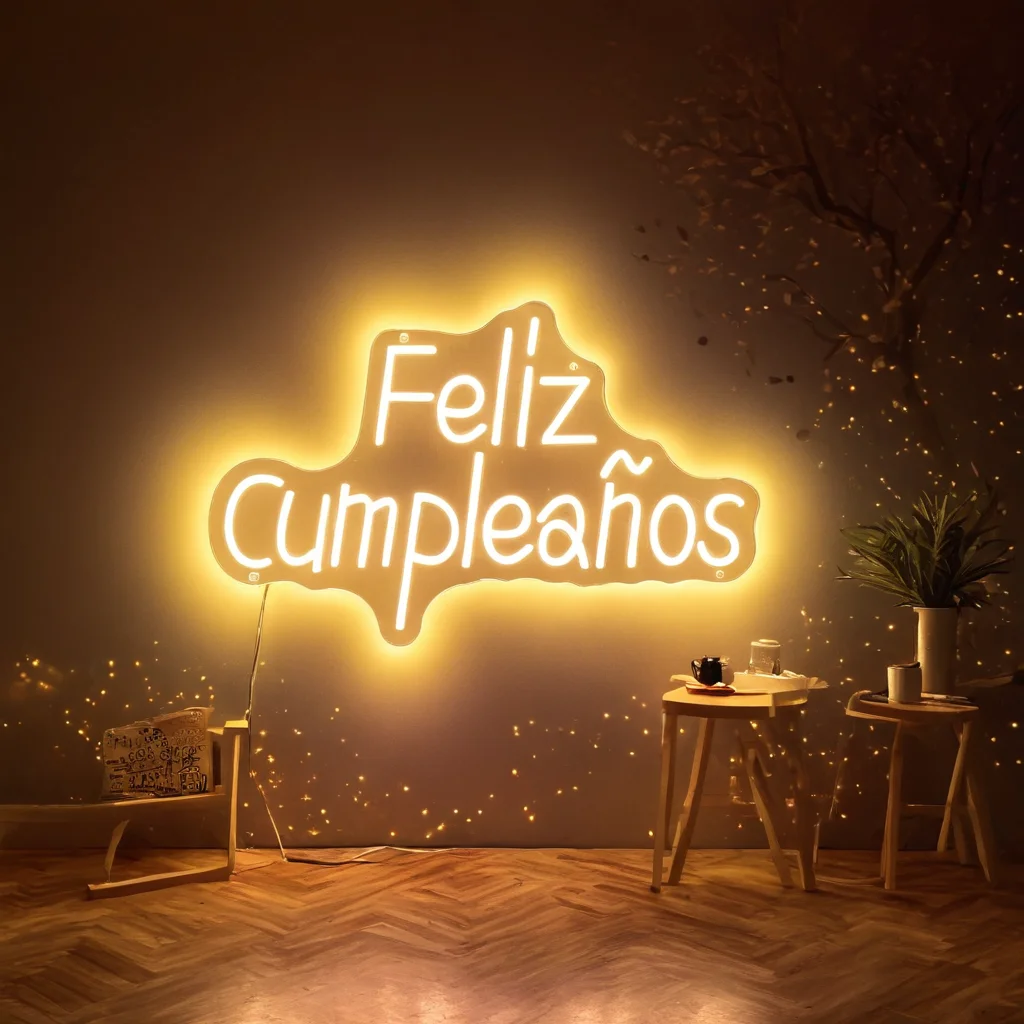 Feliz Cumpleanos LED Letro Happy Birthday Neon Sign Ligh For Birthday Party Home Decoration Birthday Gifts Room Wall Decor Light