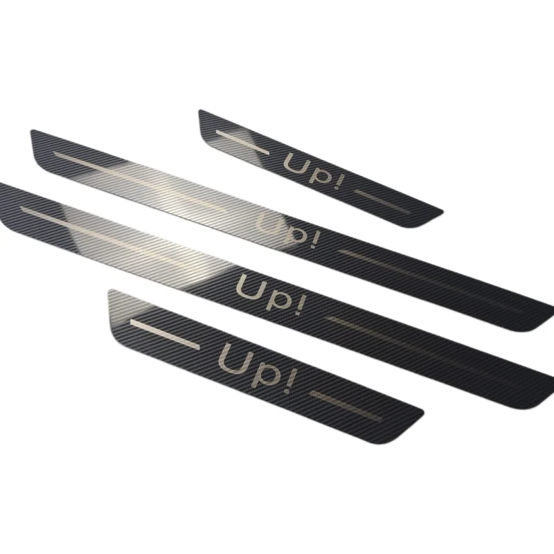 for Volkswagen VW UP UP! 2012- 2020 2021 Door Sill Scuff Plate Guard Stainless Steel Kick Pedal Sticker Car Styling Accessories