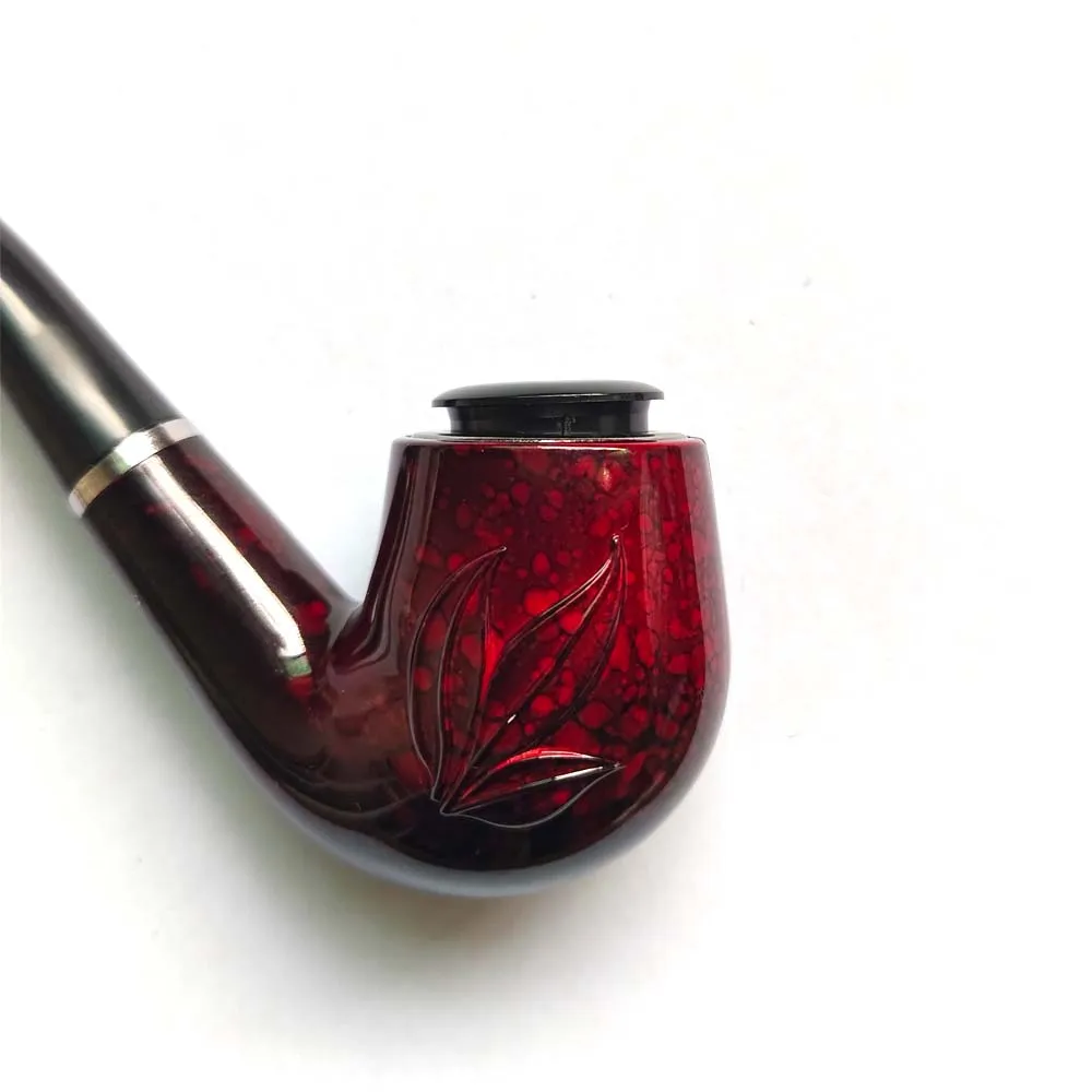Classic Resin Pipe Chimney Filter Long Smoking Pipes Tobacco Pipe Cigar Gifts Gift Grinder Smoke Mouthpiece view 3