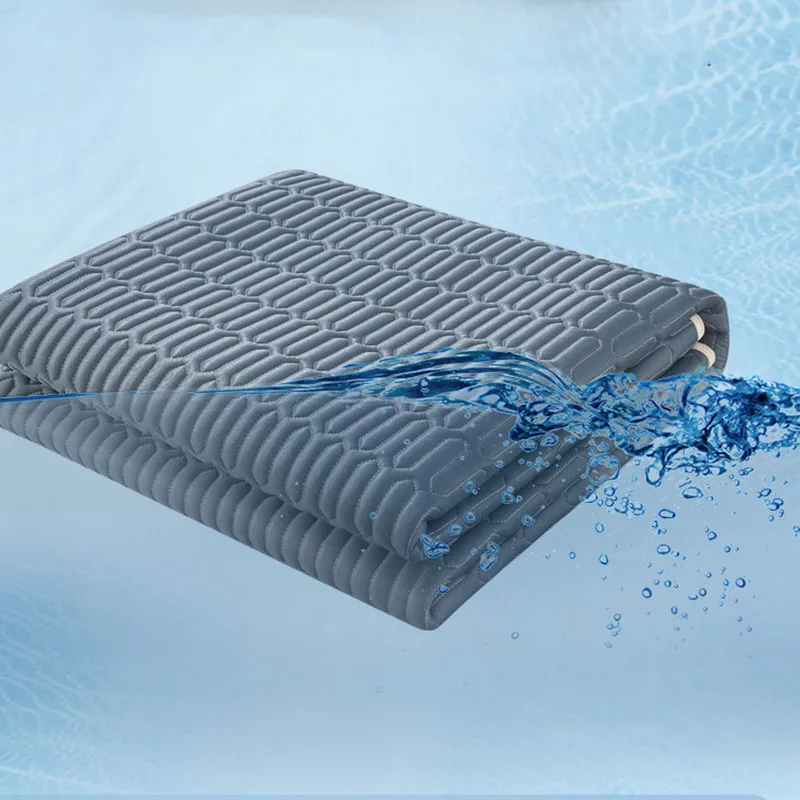 Nordic Summer Latex Ice Cooling Mat Set Thick Folding Air Conditioner Mattress Topper with Strap Solid Color Soft Bedding Sets - view 3