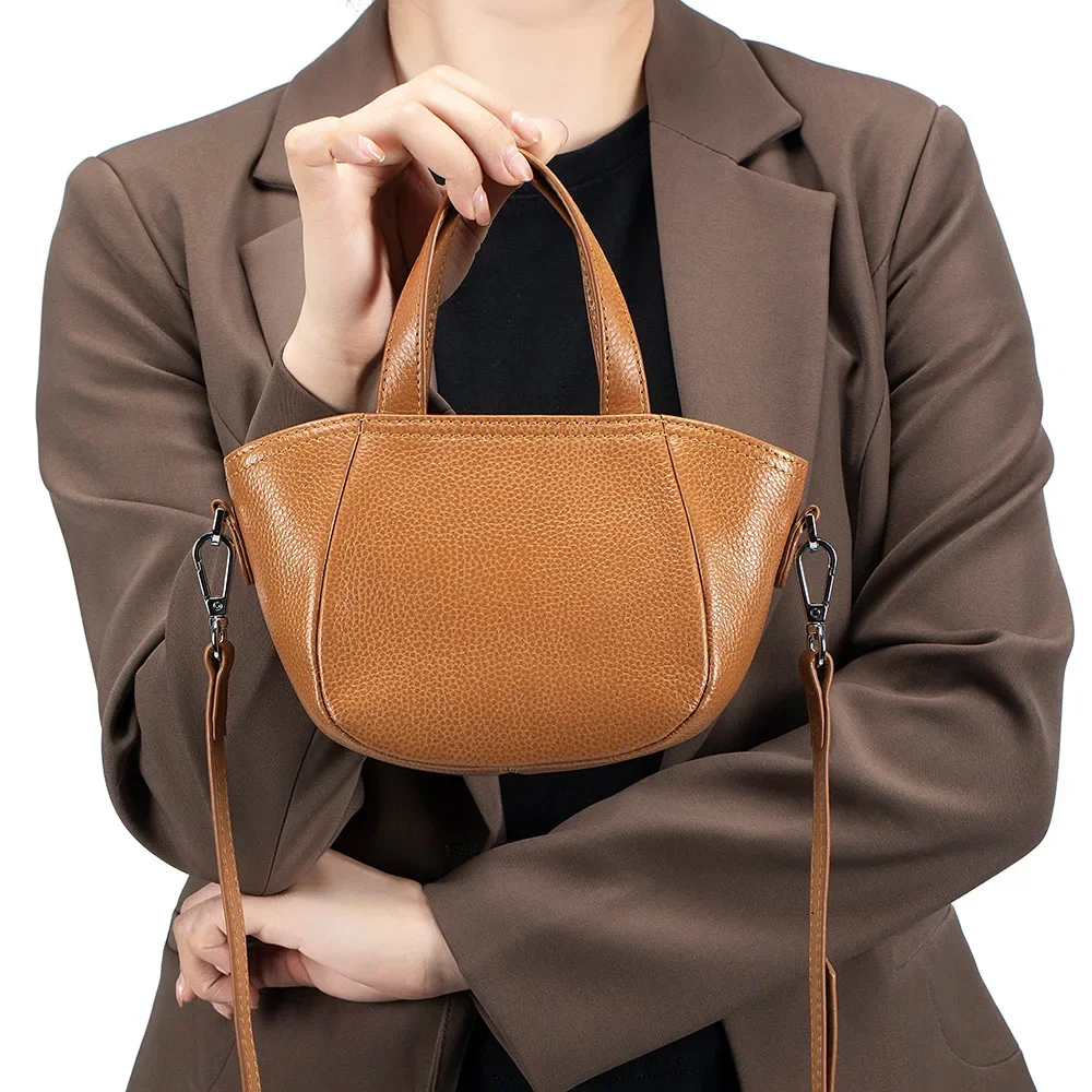 

Модная сумка-тоут из натуральной кожи 2025 года, женская повседневная сумка из натуральной коровьей кожи, мини-женские сумки на плечо или через плечо