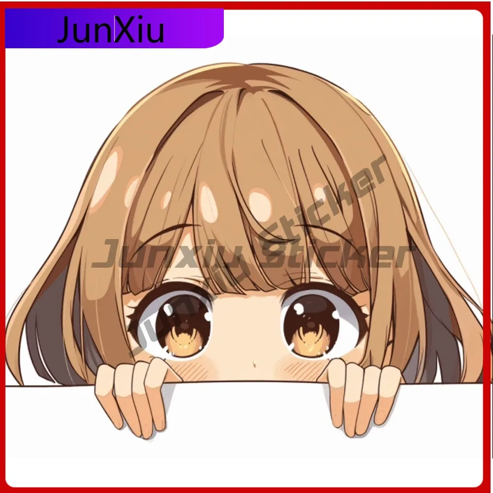 

Peeking Anime Girl with Aesthetic Car Laptop Window Bumper Waterproof Vinyl Decal Decoration Funny Cool Cool Funny Aesthetic
