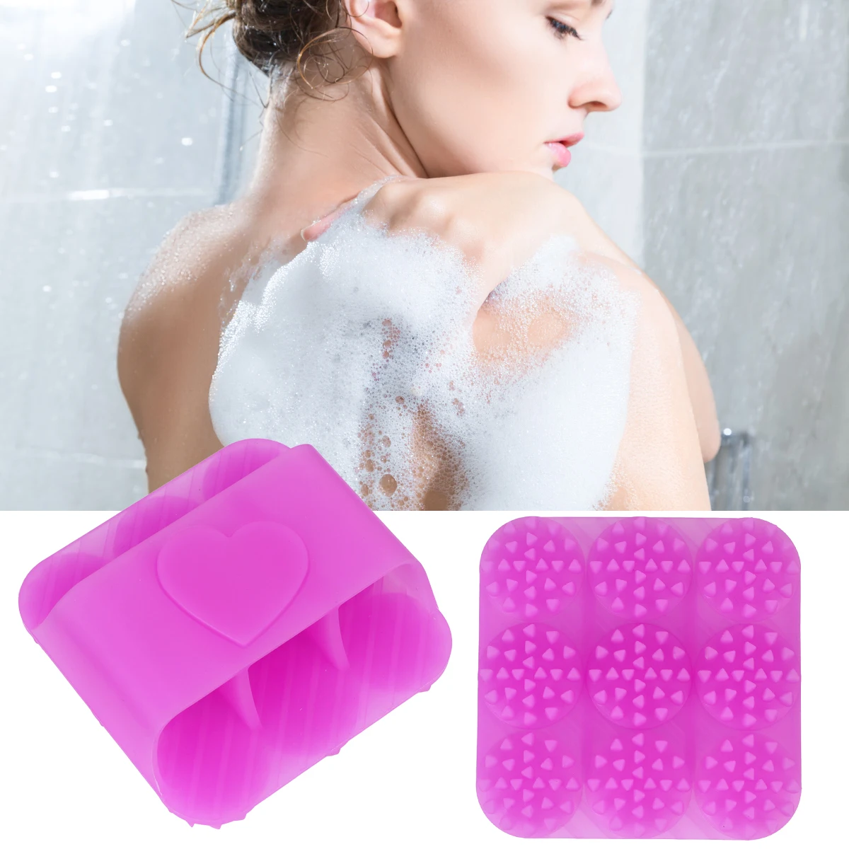 

Silicone Massage Brush Head Scalp Massager Hair Dandruff Scrubber Bath Cleaning Tool Home Use Professional Body Sponge
