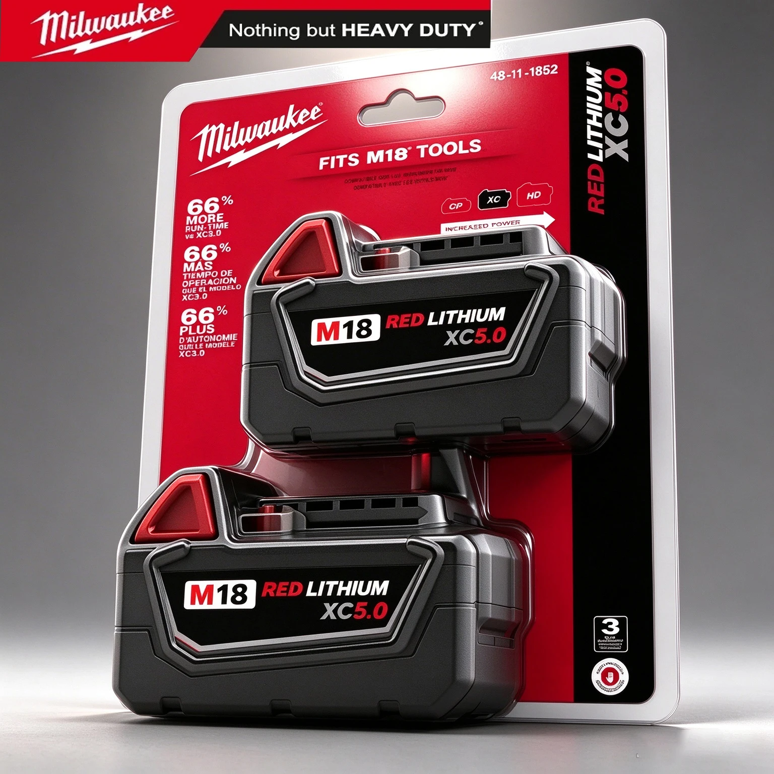 Milwaukee M18 XC 18V 8.0Ah 21700 Lithium Cell High Capacity Battery Rechargeable for 48‑11‑2830 0730‑20 Cordless Power Tools