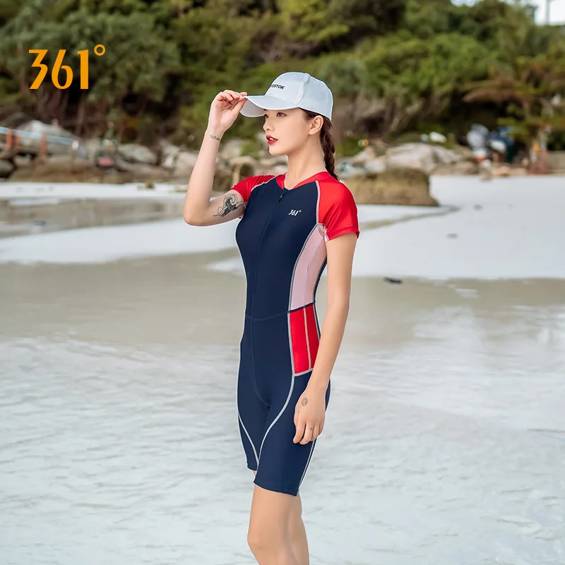 

Female Professional Water Sport Knee Length SwimSuit Women Sexy One Piece Push Up Quick Dry Triatlon Rash Guard Bathing Suit