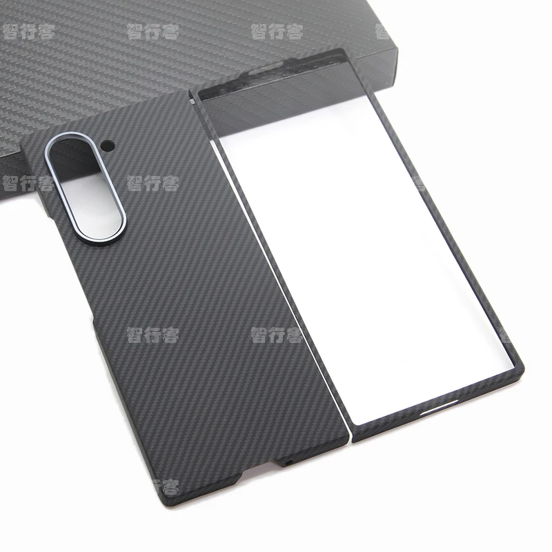 ZXKE Carbon Fiber Case For Samsung Galaxy Z Fold6 Embedded Iron Sheet Magnetic Car Support Magsafe 600D Aramid Fiber Shell