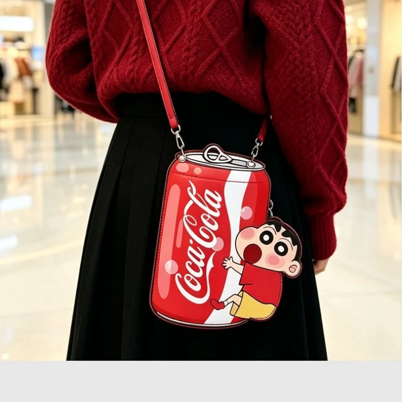 Nueva Bolsa Cruzada de Hombro Portátil y Moderna Estilo Coca-Cola Personalizada con Diseño de Crayon Shin-chan de Kotong para Monedas y Llaves