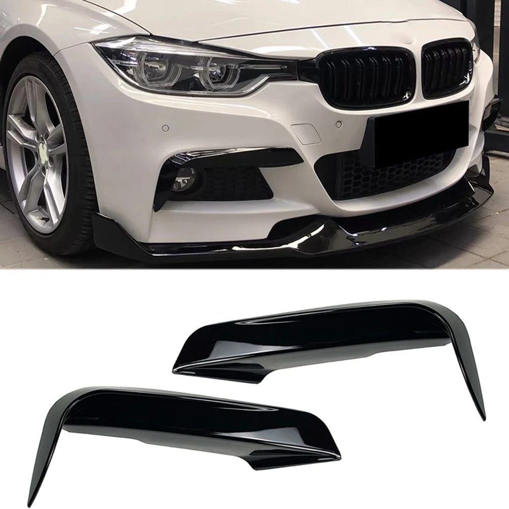 Car Front Bumper Side Splitter Spoiler Kit Fog Lamp Cover for -BMW F30 F35 M Pack 320I 325I 2013-2019 B