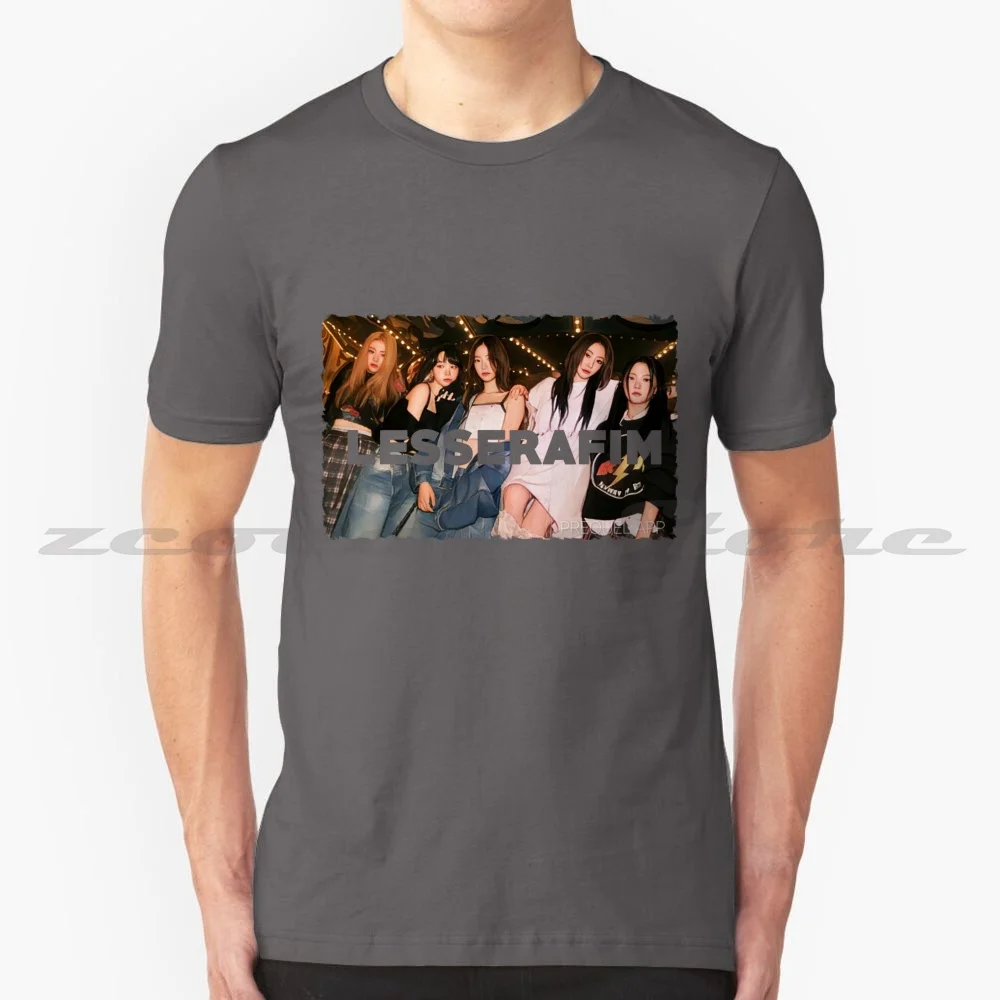 Lesserafim Vector 100% Cotton Men And Women Soft Fashion T-Shirt Lesserafim Vector Source Music Kpop Girlgroup Idol Chaewon