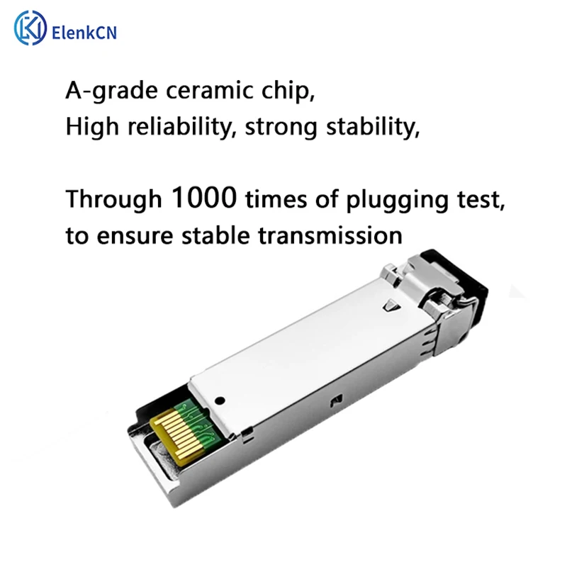 Wtyczkowy moduł optyczny 1.25G SFP z podwójnym interfejsem LC jednomodowy podwójny światłowód 1310nm 10-120km gigabitowy moduł optyczny