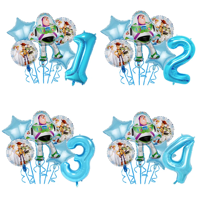 Disney Toy Story Birthday Decoration Balloons Buzz Lightyear Tableware Plates Napkin Plate Cup Banner Party Supplies For Kid