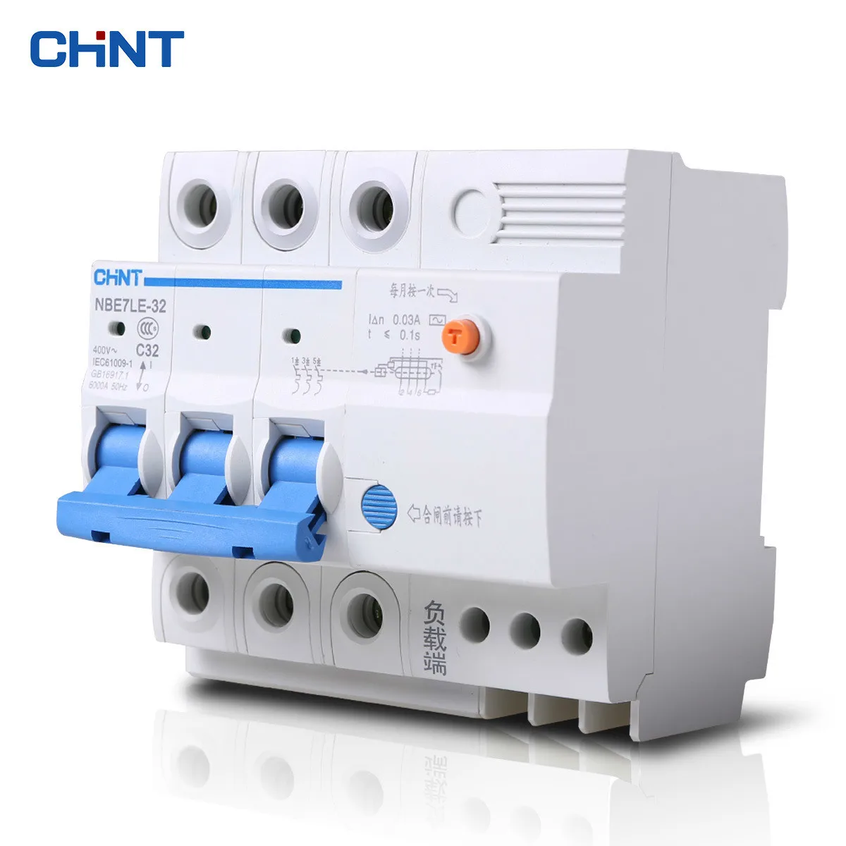 CHNT CHINT Leakage Protector NBE7LE 3P 16A 20A 25A 32A 40A 63A With Leakage Protector Small Air Switch