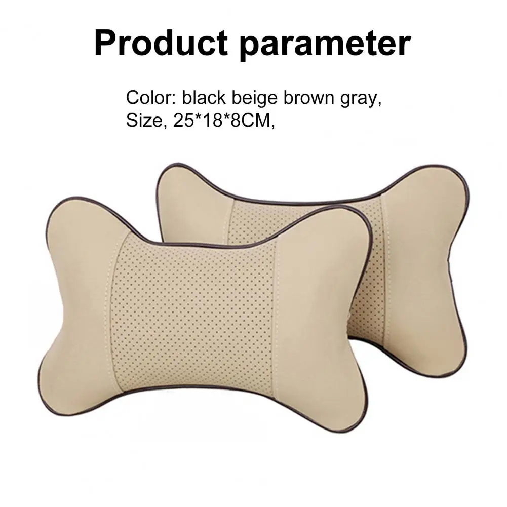Headrest Hole-digging Neck Support Breathable Comfortable Anti Fatigue Universal Faux Leather Auto Safety Pillow For Car