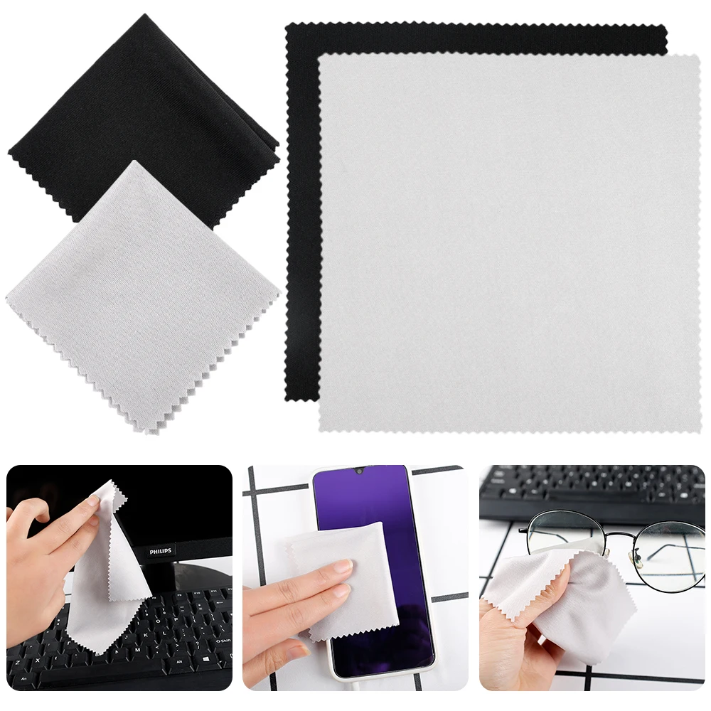 10Pcs Computer Cleaning Cloth Microfiber Camera Lens Glasses Cleaner TV Laptop Pad Tablet Phone Electronics Screen Wipes 14cm