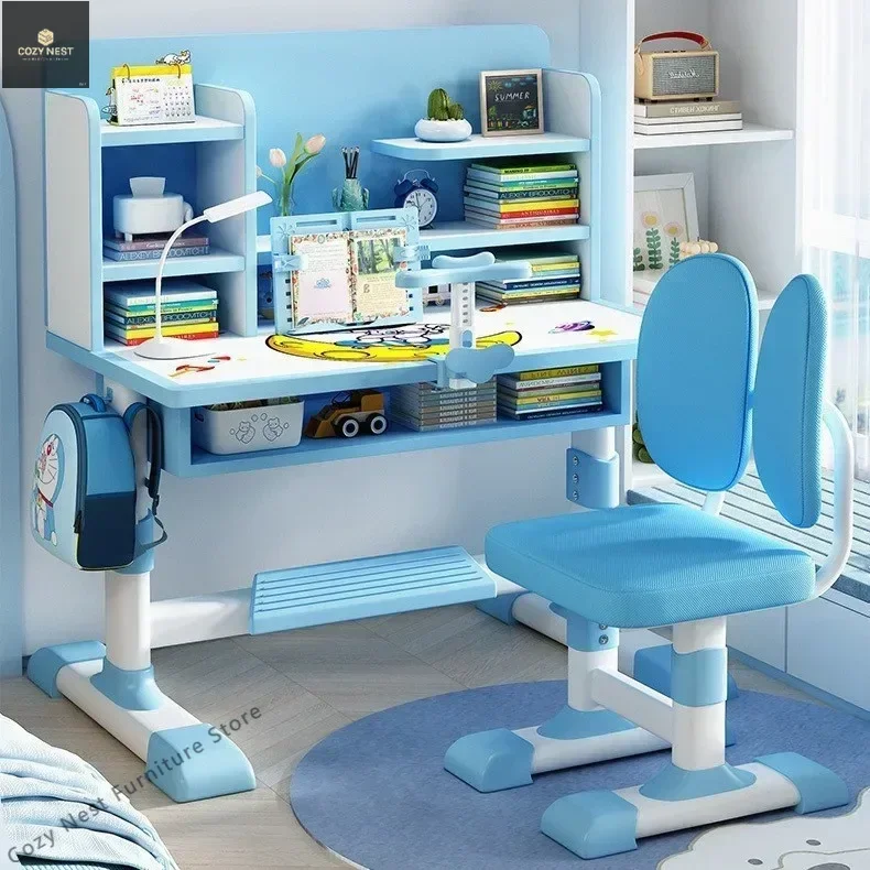Children's Study Desk Home Desk Elementary School Student Desk and Chair Set Homework School
