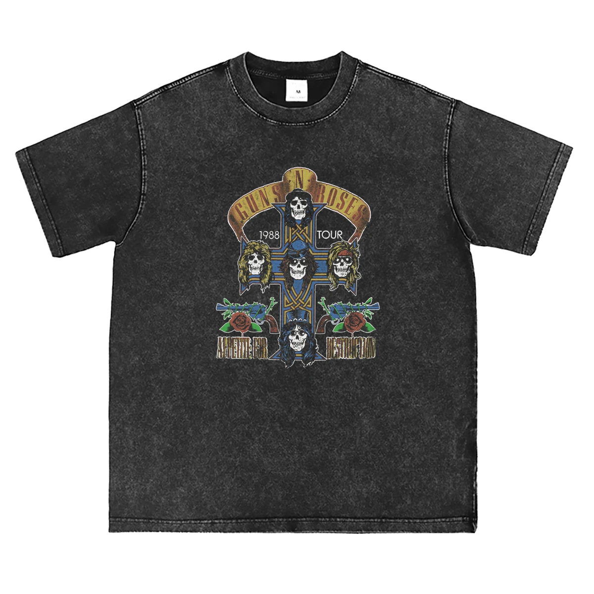 

GunsN Roses Guns Band Washes Old Vintage American Street Rock Vest Short Sleeve Men T-Shirt Women Fashion Street Hip-hop Top