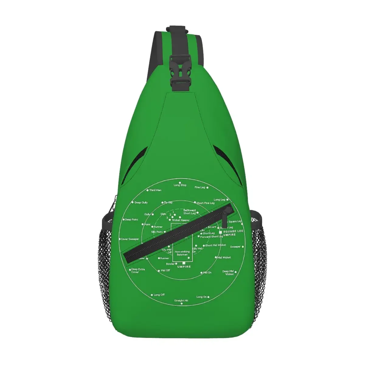 Cricket Pitch Positions- Fielding Positions Diagram Chest Bag Men Sling Crossbody Backpack Chest Bag Travel Daypack Shoulder Bag