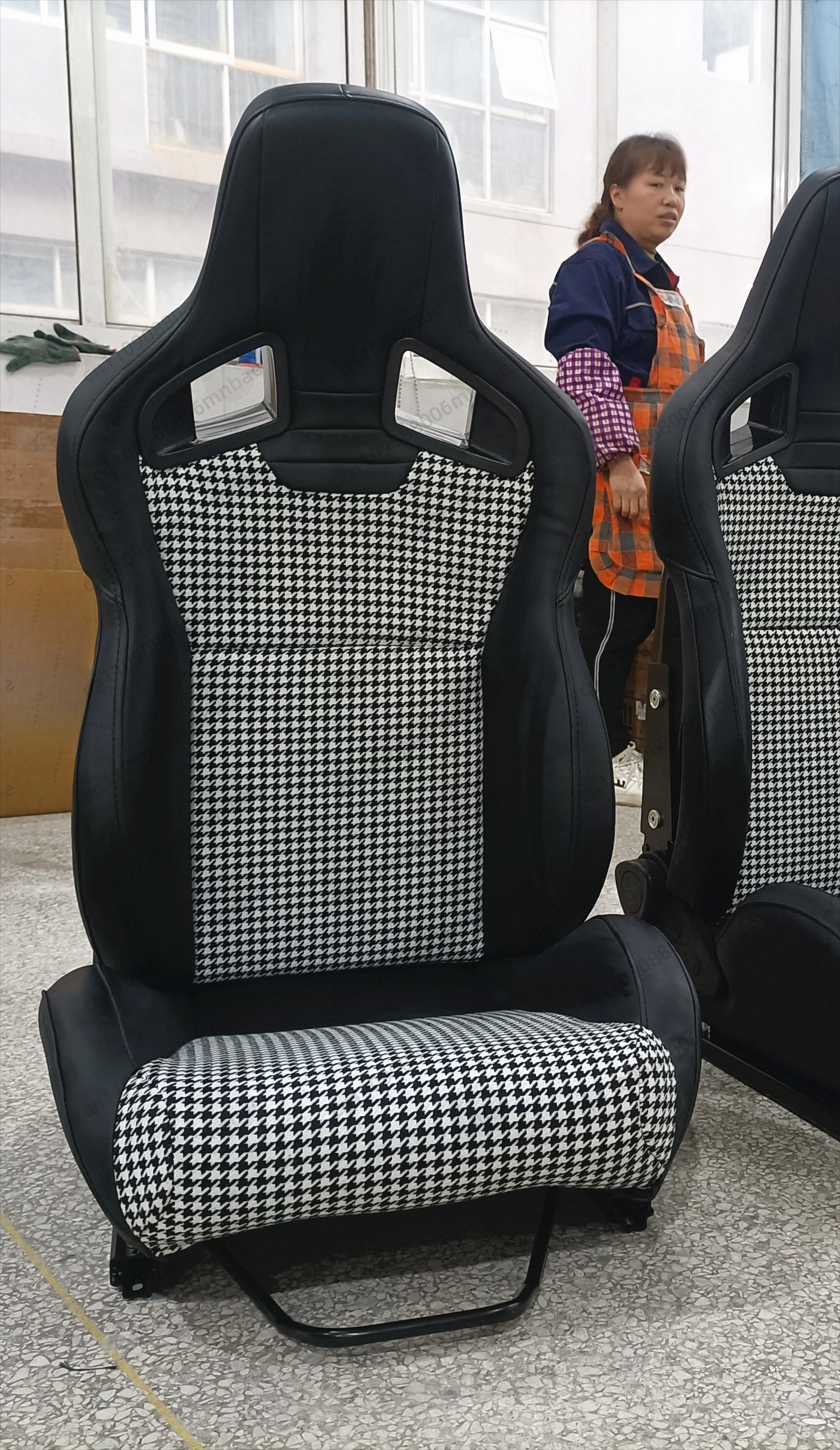 1039R universal custom color slider thousand bird grid black glass fiber back bucket racing seat