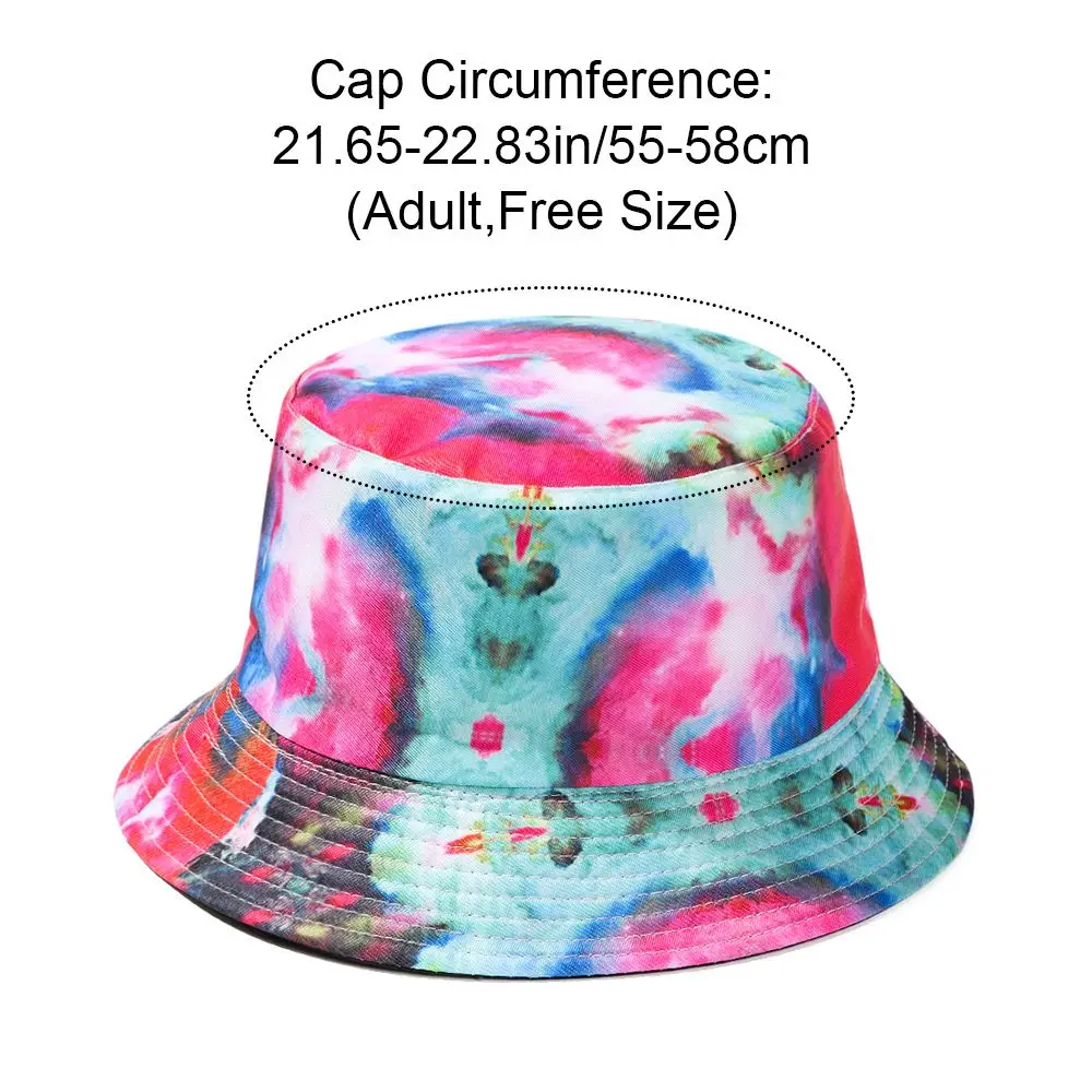 Adult Bucket Hat Fisherman Hat Reversible Fishing Hat Colourful Graffiti Bob Caps Hip Hop Creative Tie Dye Gorros Men Women